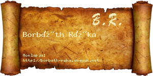 Borbáth Réka névjegykártya